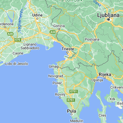 Map showing location of Izola (45.536940, 13.661940)