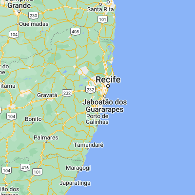 Map showing location of Jaboatão (-8.180280, -35.001390)