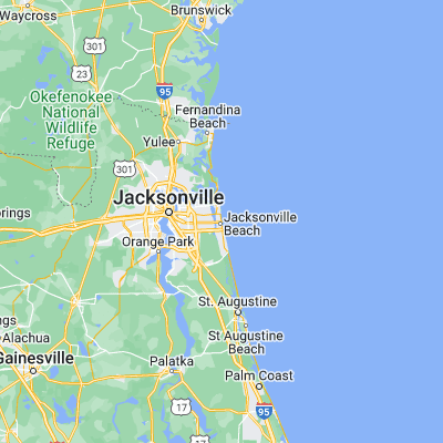 Map showing location of Jacksonville Beach (30.294690, -81.393140)
