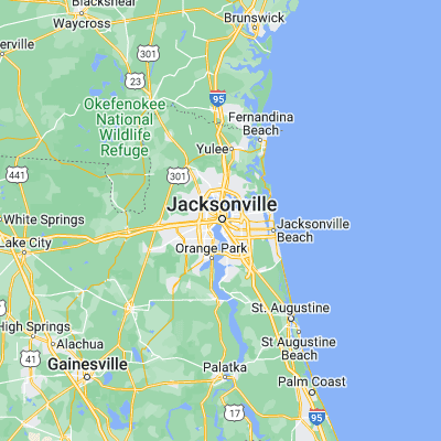 Map showing location of Jacksonville (30.332180, -81.655650)