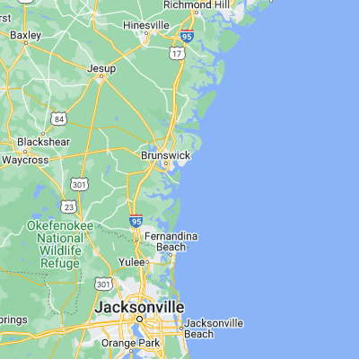 Map showing location of Jekyll Island (31.068590, -81.413340)