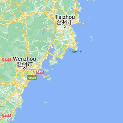 Map showing location of Jishan (28.107750, 121.366070)