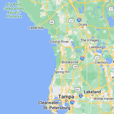 Map showing location of Johns Island (28.690270, -82.636770)