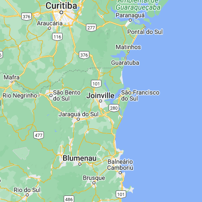 Map showing location of Joinville (-26.304440, -48.845560)