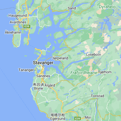 Map showing location of Jørpeland (59.022510, 6.040780)