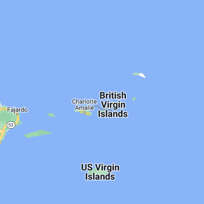 Map showing location of Jost Van Dyke Island (18.448590, -64.743720)