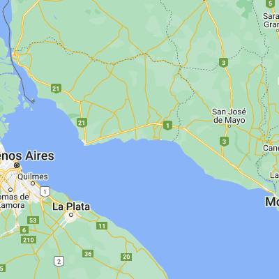 Map showing location of Juan L. Lacaze (-34.433330, -57.416670)