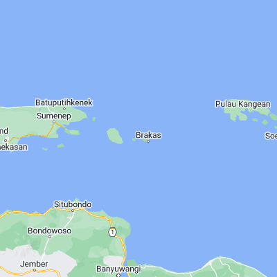 Map showing location of Jungkat Selatan (-7.138500, 114.525900)