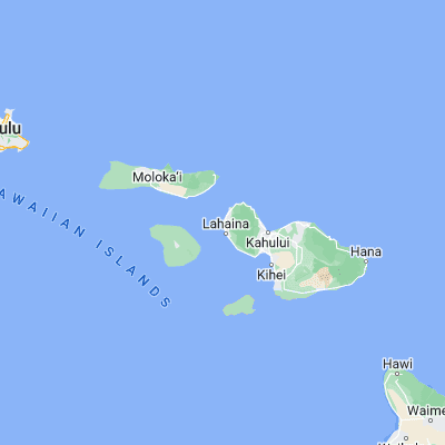 Map showing location of Kā‘anapali (20.931670, -156.697220)