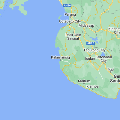 Map showing location of Kalamansig (6.551870, 124.051110)