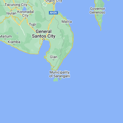 Map showing location of Kalbay (5.723330, 125.498610)