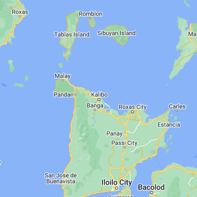 Map showing location of Kalibo (poblacion) (11.706110, 122.364440)