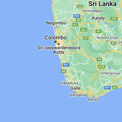 Map showing location of Kalutara (6.583100, 79.959300)