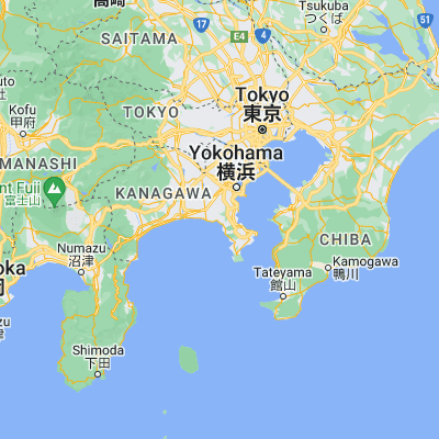 Map showing location of Kamakura (35.308890, 139.550280)