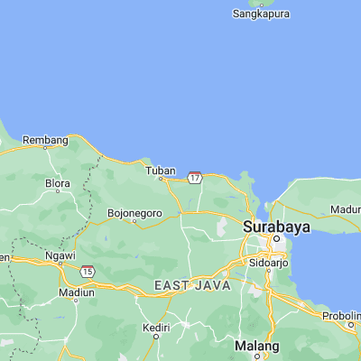 Map showing location of Karangagung Timur (-6.899700, 112.167700)