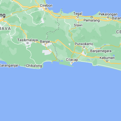 Map showing location of Karanganyar (-7.665900, 108.820500)