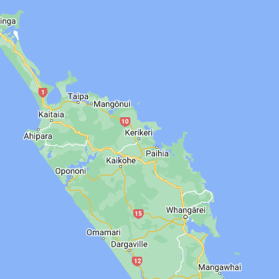 Map showing location of Kerikeri (-35.226760, 173.947390)