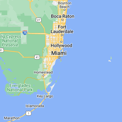 Map showing location of Key Biscayne (25.693710, -80.162820)
