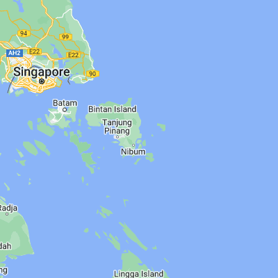 Map showing location of Kijang (0.900000, 104.633330)