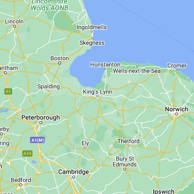 Map showing location of King's Lynn (52.751720, 0.395160)