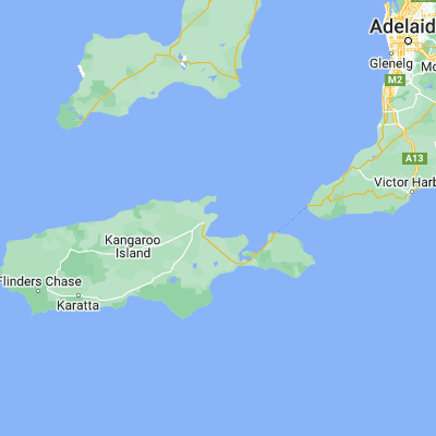 Map showing location of Kingscote (-35.655900, 137.639300)