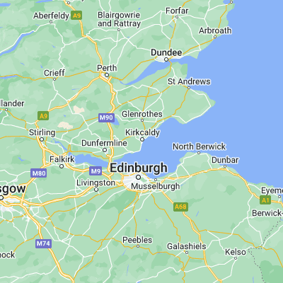 Map showing location of Kirkcaldy (56.109820, -3.161490)