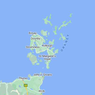 Map showing location of Kirkwall (58.984790, -2.958730)