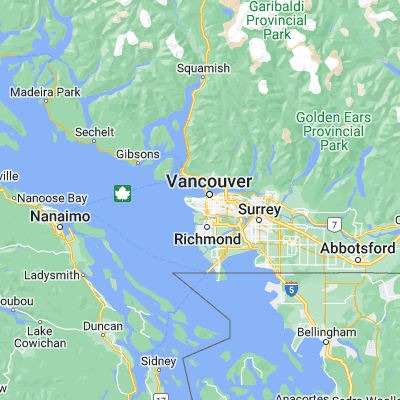 Map showing location of Kitsilano (49.266670, -123.166670)