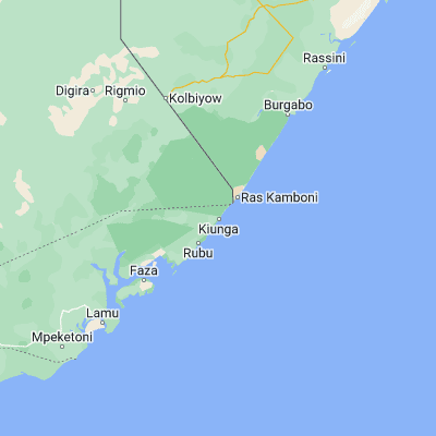 Map showing location of Kiunga (-1.745440, 41.490810)