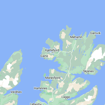 Map showing location of Kjøllefjord (70.945740, 27.346500)
