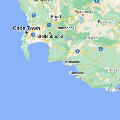 Map showing location of Kleinmond (-34.339400, 19.034070)