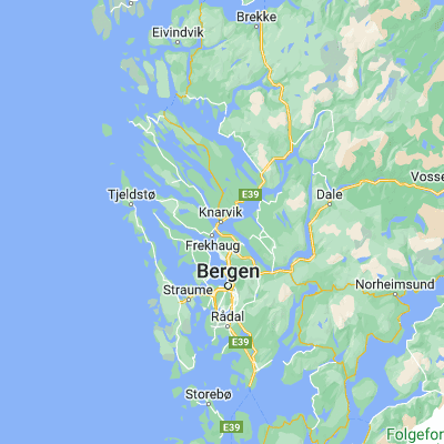 Map showing location of Knarrviki (60.542220, 5.288330)