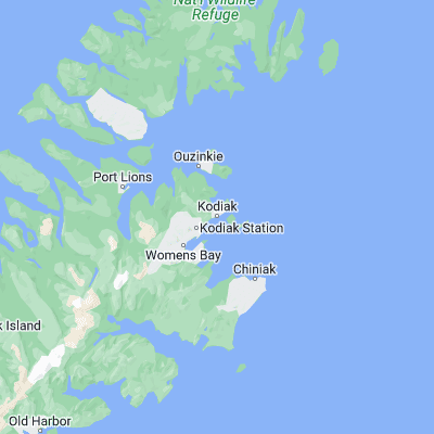 Map showing location of Kodiak (57.790000, -152.407220)
