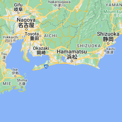 Map showing location of Kosai-shi (34.718400, 137.531750)