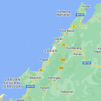 Map showing location of Kota Kinabalu (5.974900, 116.072400)