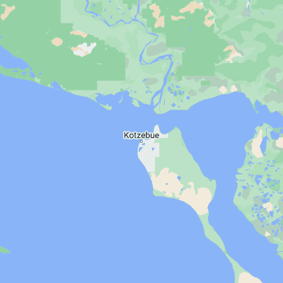Map showing location of Kotzebue (66.898330, -162.596670)