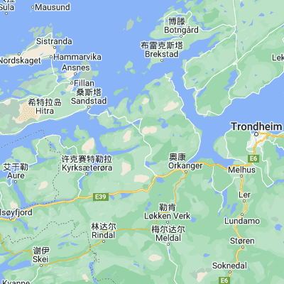 Map showing location of Krokstadøra (63.400990, 9.500620)