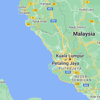 Map showing location of Kuala Selangor (3.350000, 101.250000)