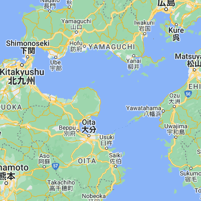 Map showing location of Kunisaki-shi (33.565430, 131.731570)