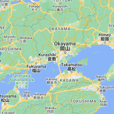Map showing location of Kurashiki (34.583330, 133.766670)