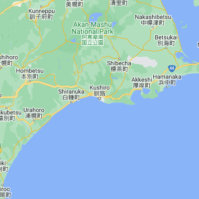 Map showing location of Kushiro (42.975000, 144.374720)