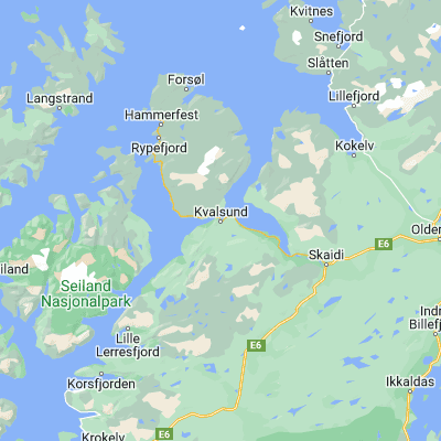Map showing location of Kvalsund (70.502710, 23.979740)