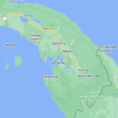 Map showing location of La Palma (8.402780, -78.145280)