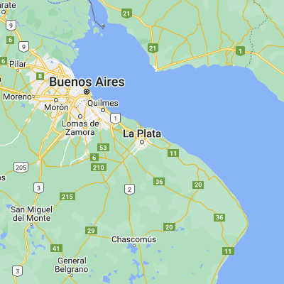 Map showing location of Puerto La Plata (-34.921450, -57.954530)