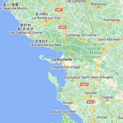 Map showing location of La Rochelle (46.166670, -1.150000)