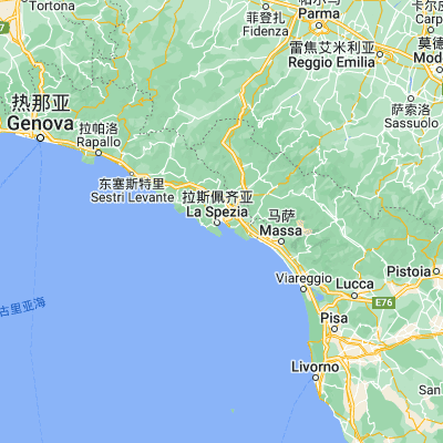 Map showing location of La Spezia (44.110540, 9.843390)