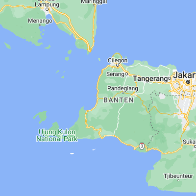 Map showing location of Labuan (-6.378400, 105.830000)