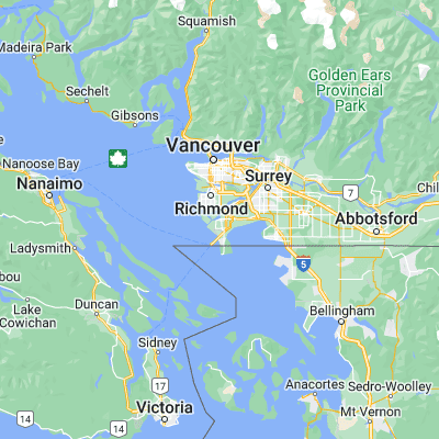 Map showing location of Ladner (49.089380, -123.082410)