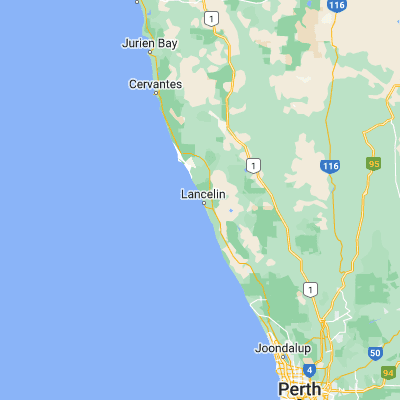 Map showing location of Lancelin Island (-31.006670, 115.316400)
