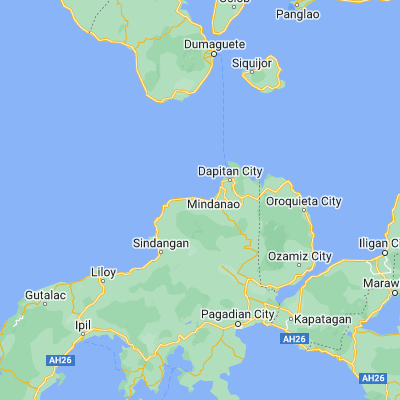 Map showing location of Langatian (8.520800, 123.232400)